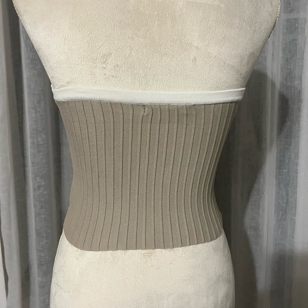 Glassons Beige Ribbed Knit Tube Top - Picture 2 of 5